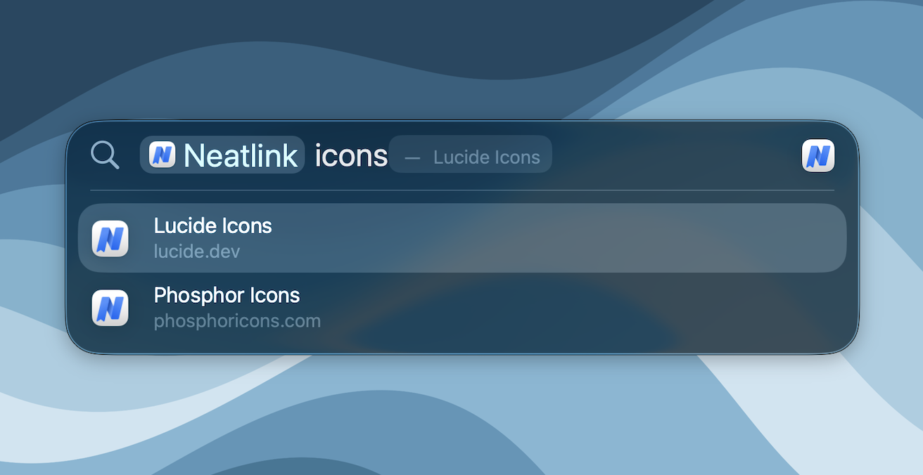 macOS menu bar launcher popover