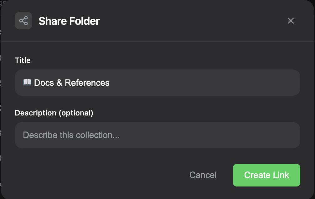 Send a research folder as a link.